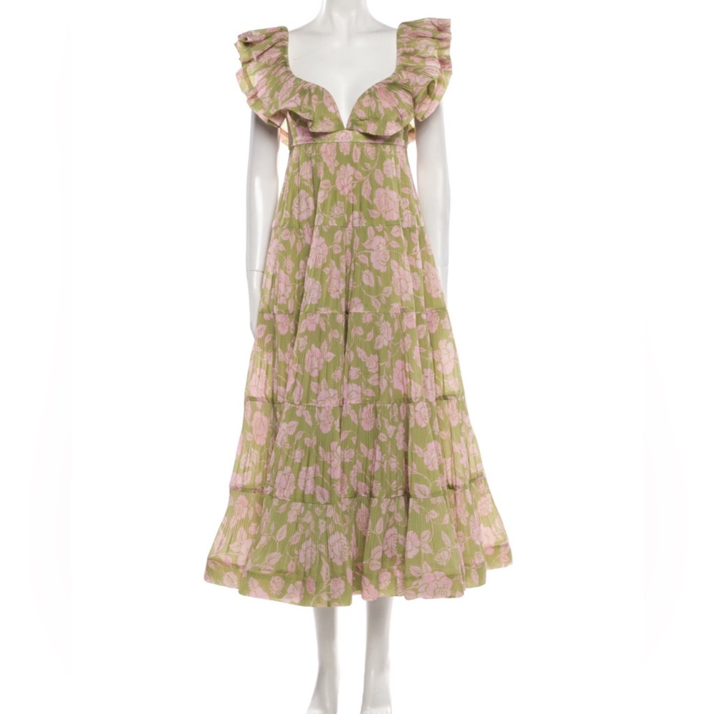 NWOT Zimmermann Lovestruck Pleated Ruffle Maxi Gown - Picture 4 of 8